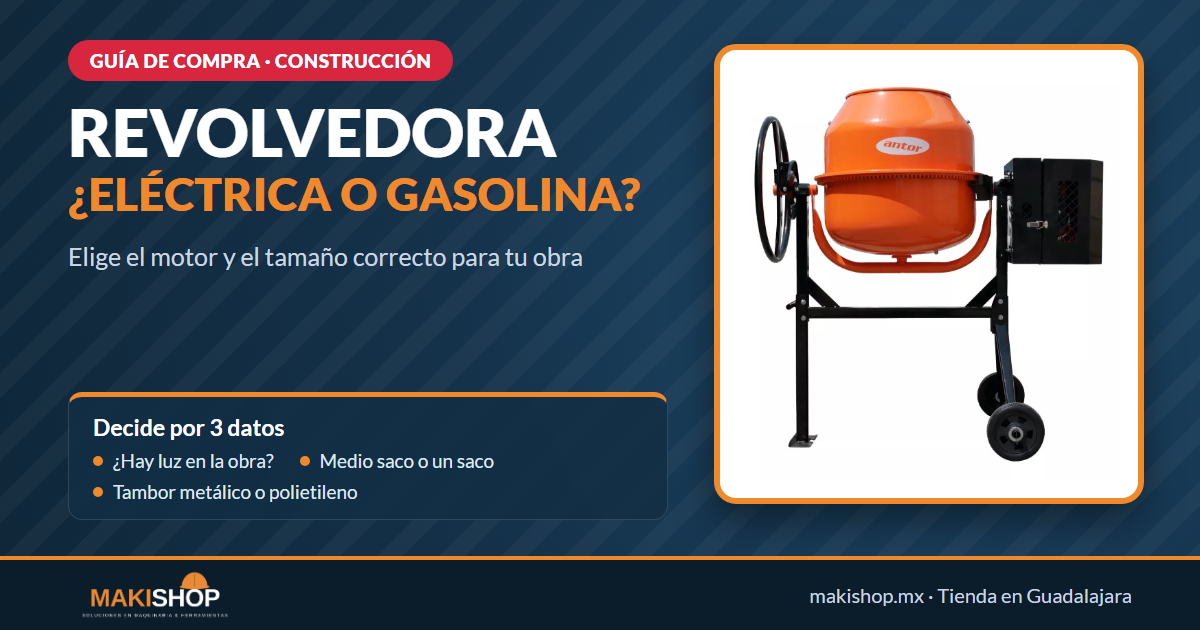 Revolvedora eléctrica o a gasolina: cuál elegir