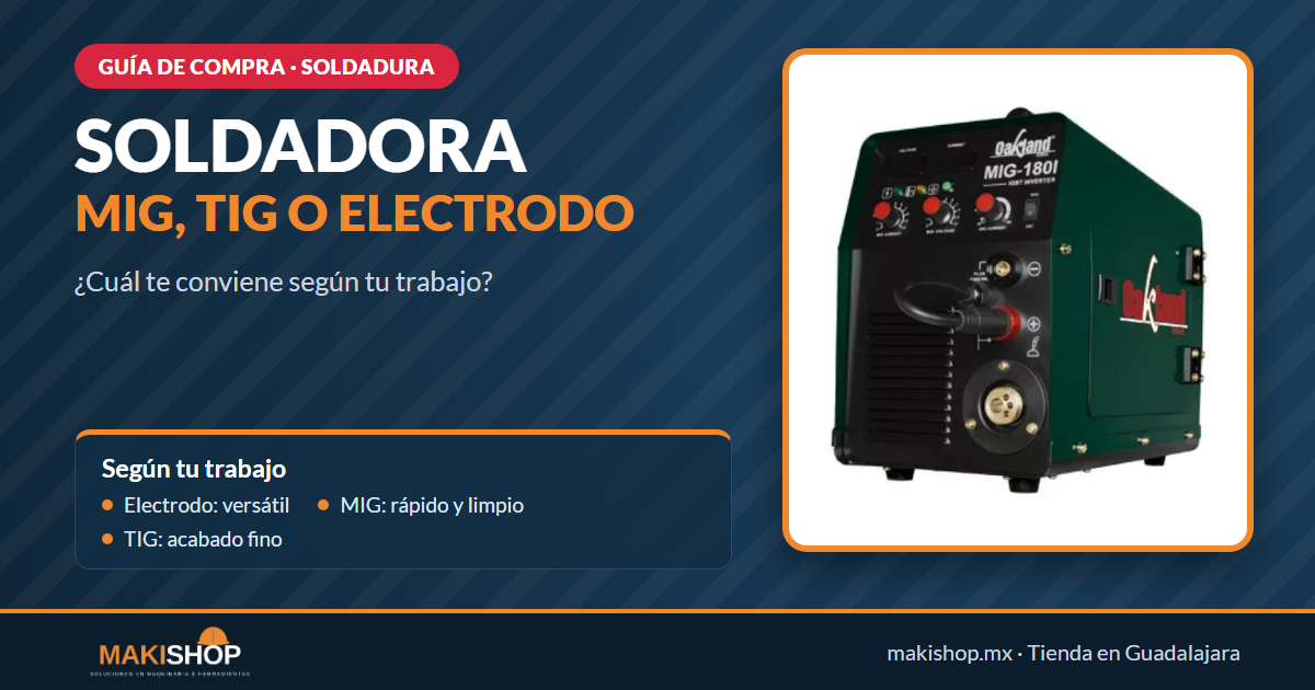 Soldadora MIG, TIG o electrodo: cuál elegir