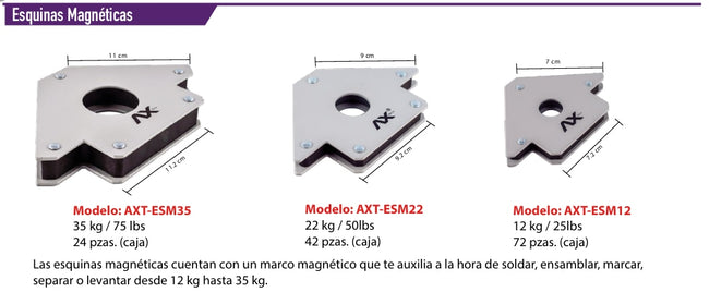 Esquina Magnética 22 kgs (50 Lbs) Ax Tech AXT-ESM22 – vista 4