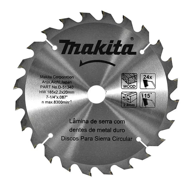 Sierra Circular 7-1/4"X20X24TH ATB Madera con Reductor 5/8" Makita D-51340 – vista 2