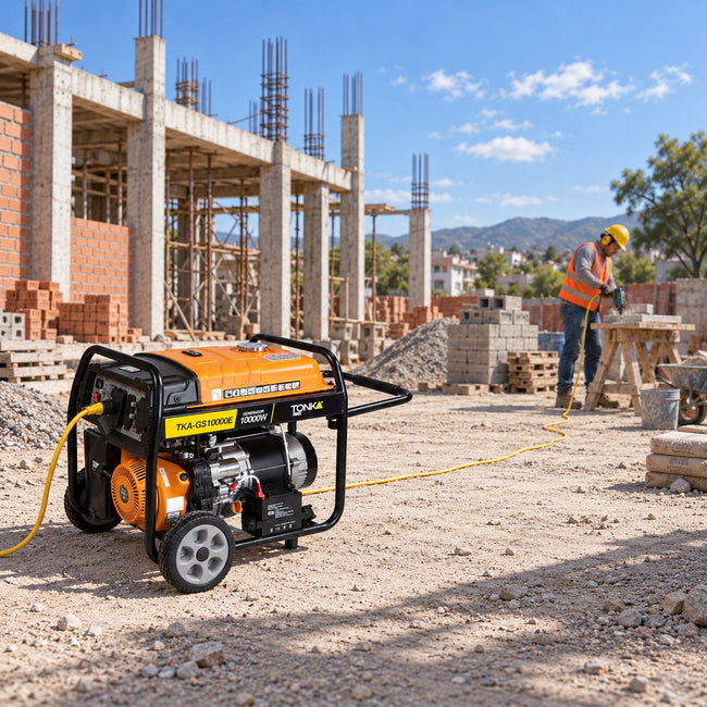 Generador a gasolina Tonka TKA-GS10000E 10,000 W en uso