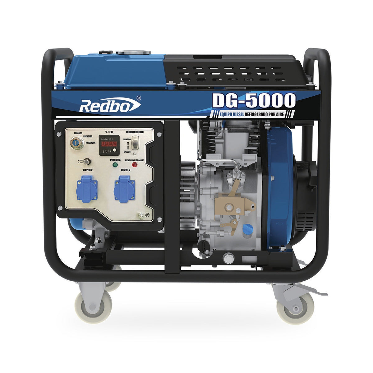 Generador Diésel Redbo DG-5000 de 4.5 kW a 230V con Arranque Eléctrico