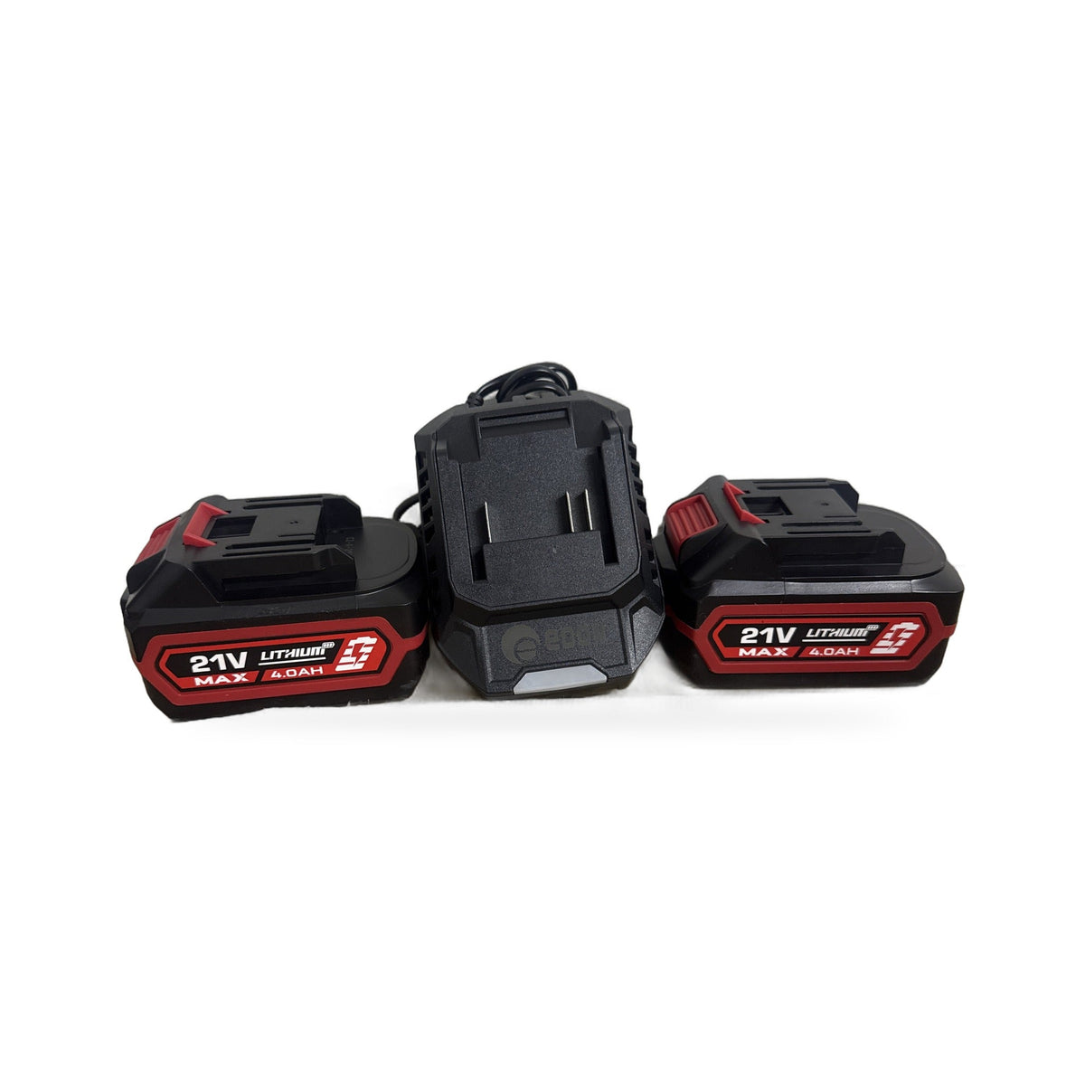 Dos baterías de 21 V y cargador incluidos con el rompedor Edon ED-RH-21PBL