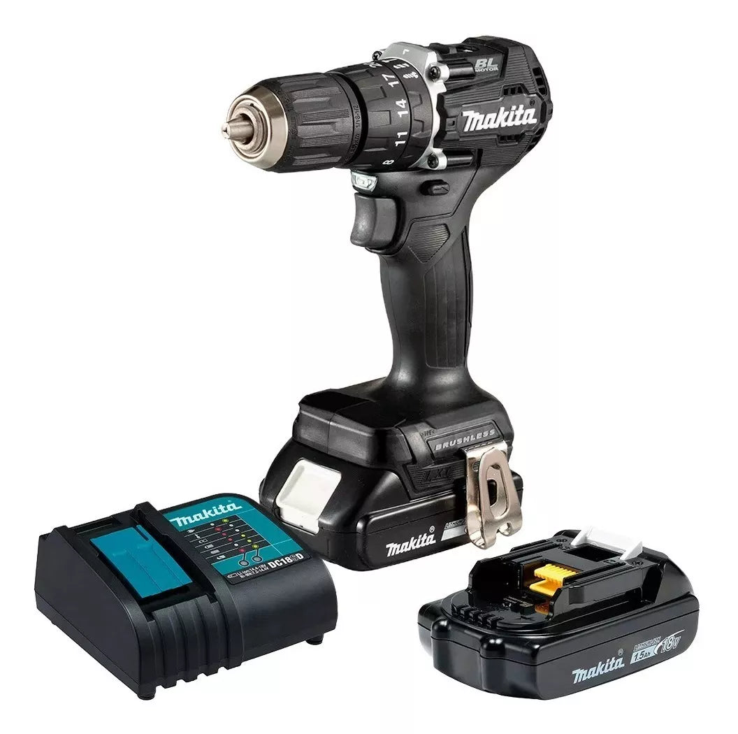 Taladro Percutor Atornillador Inalámbrico De 13mm Makita DHP487YX2B 18V