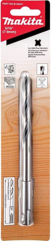 Broca SDS Plus P/Madera 5/16"X5- 3/4" Makita B-59221 