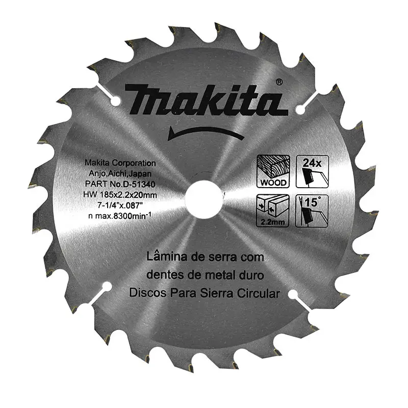Sierra Circular 7-1/4"X20X24TH ATB Madera con Reductor 5/8" Makita D-51340 