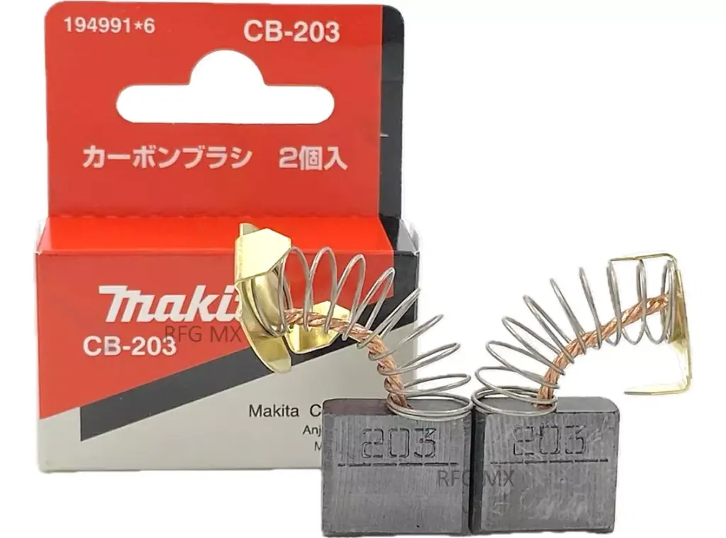 Juego De Carbones CB-203 P/2414NB,LW1401,LW1400,HW1300,1200 Makita 194991-6