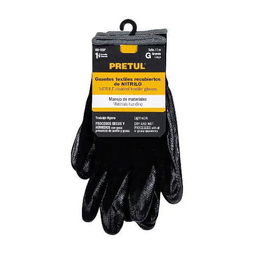 [GU-123P] Guantes de nylon recubiertos de nitrilo Pretul GU-123P
