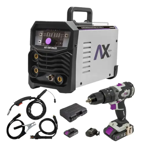 [AXT-EM120LED-C2] Soldadora Mig/mag 120a + Rotomartillo Axtech AXT-EM120LED-C2