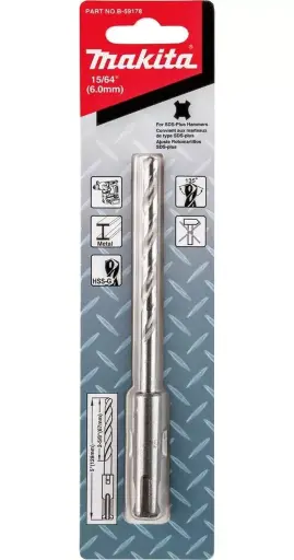 [B-59178] Broca SDS Plus P/Metal 15/64"X5" Makita B-59178 