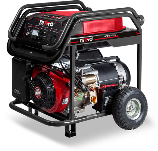 Generador 6,500Watts, 15HP, 120/240V, Arranque Eléctrico con Llantas Y Manivelas Nitro NIT-G6500E