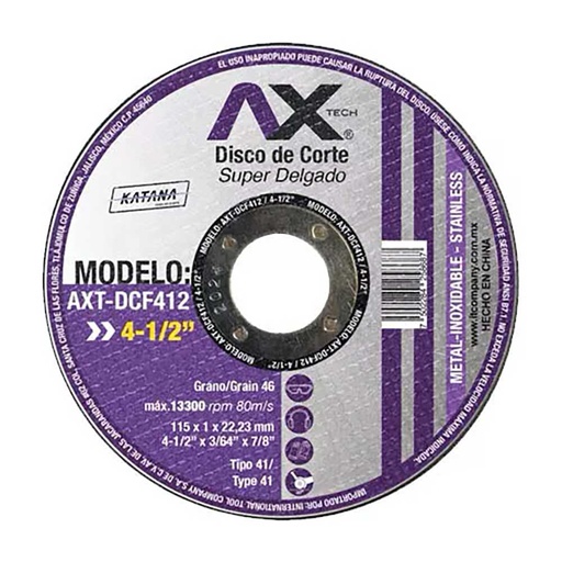 [AXT-DCF412] Discos de Corte Fino 4 1/2″ Ax-Tech AXT-DCF412