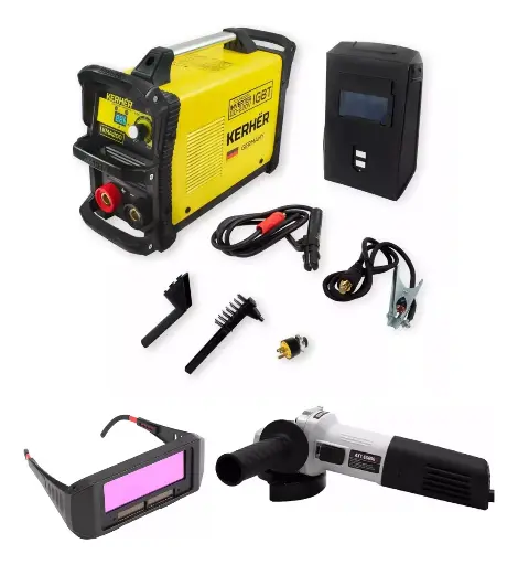 [COMBOKMA200+AXT-ES850+LB10] Combo Soldadora Mma 200amp Kma200 + Lentes De Soldar + Esmeriladora 