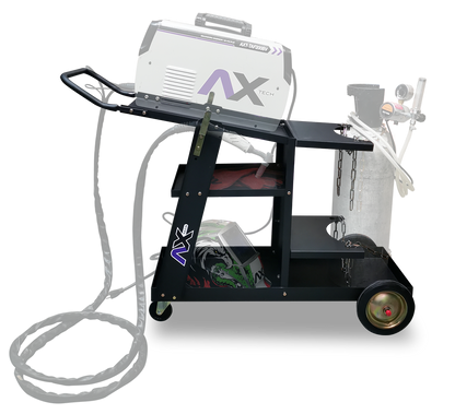 CARRITO METALICO PARA SOLDADOR CON CHAROLA PORTA TANQUE