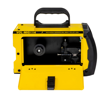 SOLDADORA INVERTER FLUX MIG NO GAS, ELECTRODO Y TIG LIFT 40-120A 120V 2 DISPLAY INCLUYE ANTORCHA MIG 3