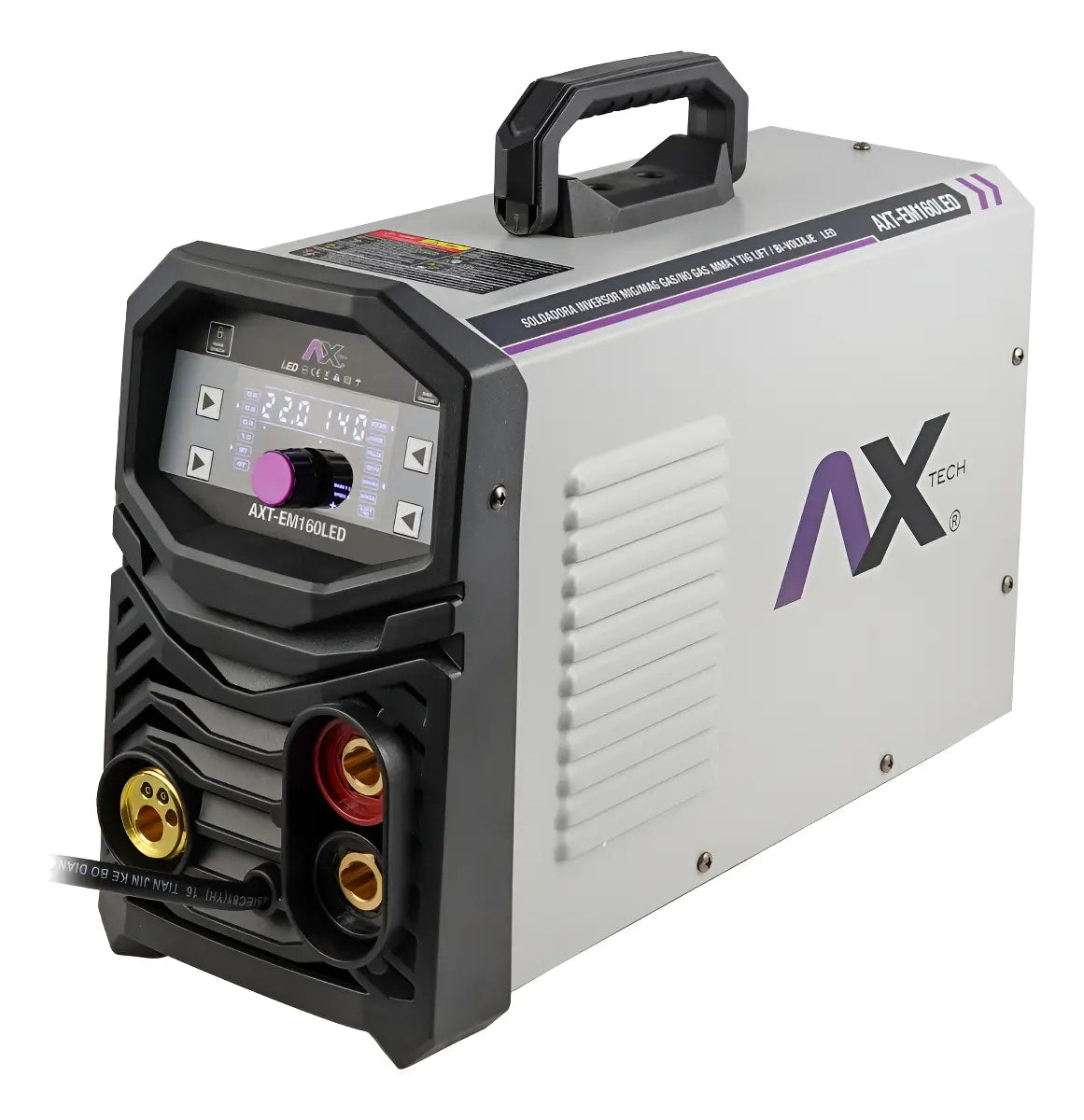 Soldadora Inversor Mig/Mag, Electrodo y Tig Lift, 160A, Con Pantalla LED BI Voltaje, AXT-EM160LED