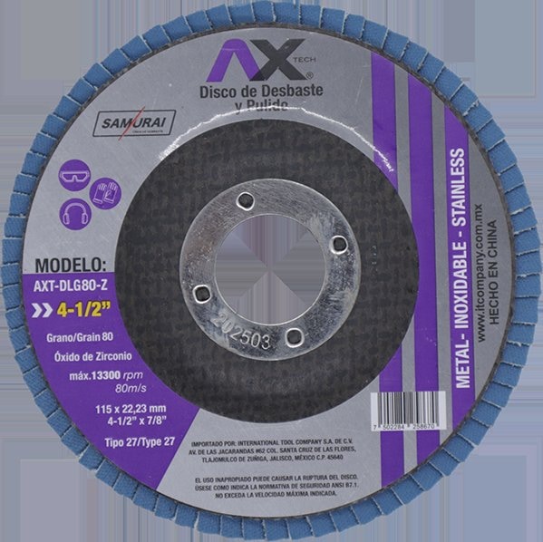 Disco Laminado 4-1/2 G80 Para Desbaste Y Pulido 200pz Axtech AXT-DLG80-Z-200