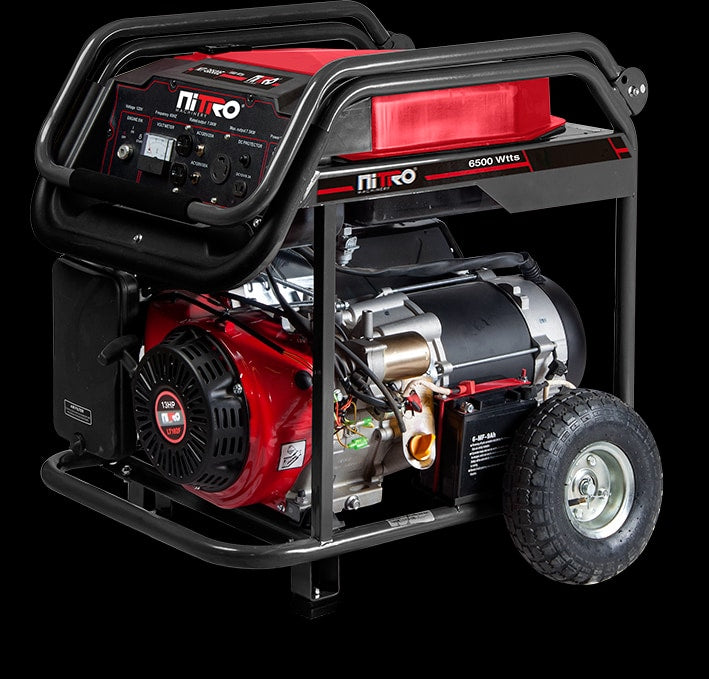 Generador 6,500Watts, 15HP, 120/240V, Arranque Eléctrico con Llantas Y Manivelas Nitro NIT-G6500E – vista 3