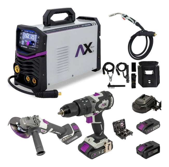 Combo Soldadora Inversor MIG/MAG Electrodo y Tig Lift, Bi Voltaje 200A con Kit de Herramienta Eléctrica – vista 4