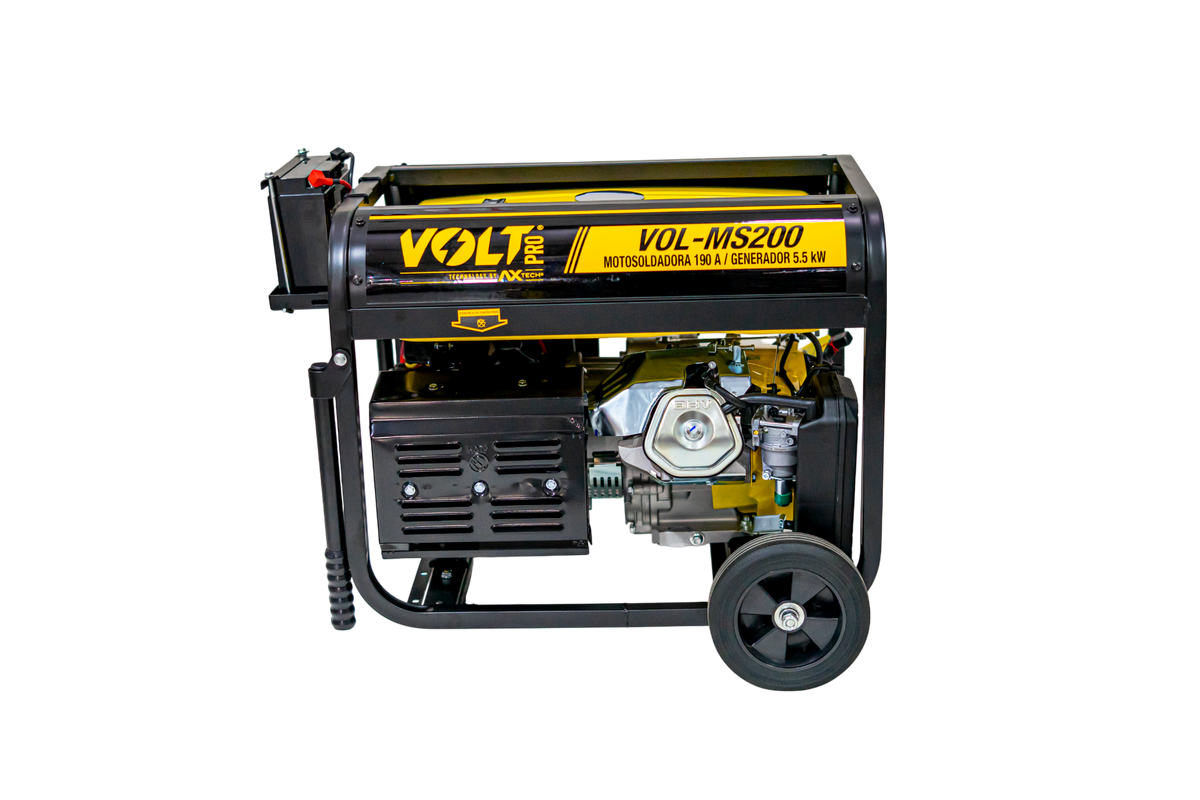 MOTOSOLDADORA A GASOLINA GENERADOR 190A 120V/60Hz POTENCIA MAX 5.0 KW VOL-MS200