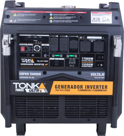 Generador inverter 17,000w, 760cc twin, 120/240v, carcaza cerrada, encendido electrico Tonka Ultra TKA-GYC17000E