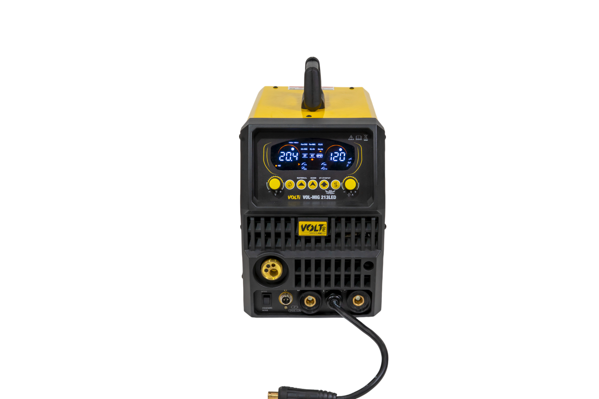 Soldadora Inverter MIG MIG GAS/NO GAS, Electrodo y TIG LIFT 1P 110/220V 110V 40-120A 220V 40-200A Incluye Antorcha MIG3 VOL-MIG213LED