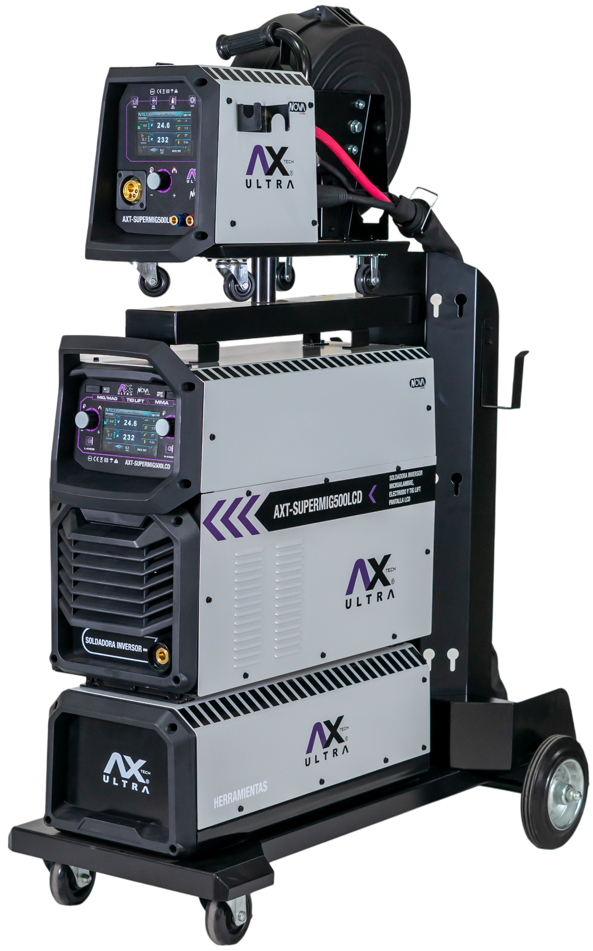 SOLDADORA INVERSOR MIG GAS/NO GAS , ELECTRODO Y TIG MULTIFASE Y MULTI VOLTAJE 220V/440V 1 O 3-PH 500A DE USO INDUSTRIAL