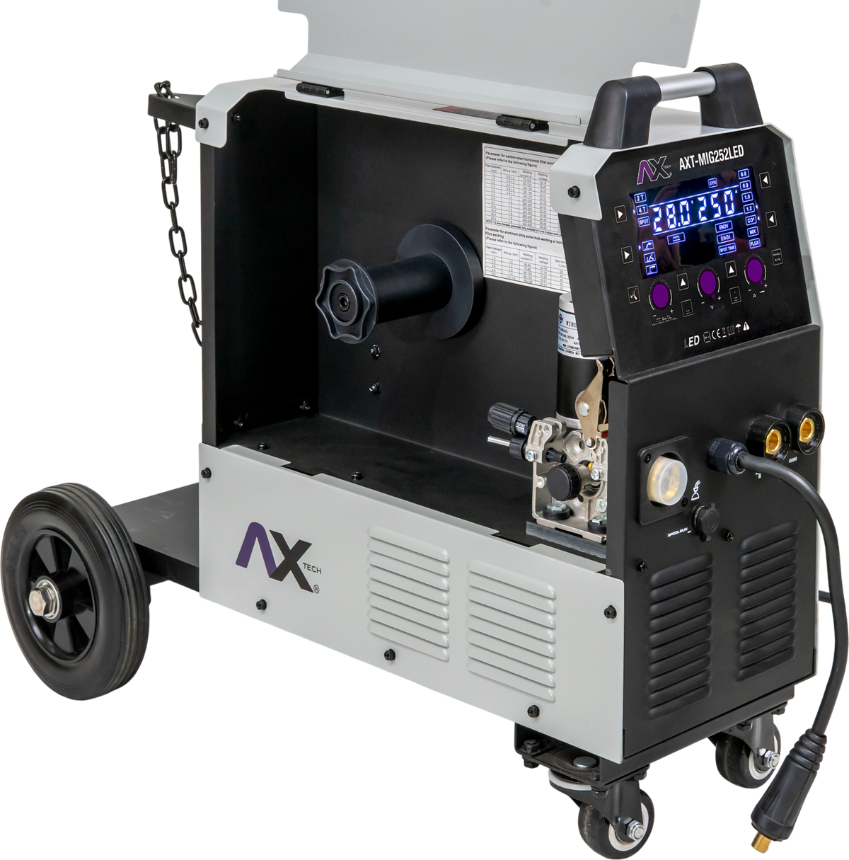Soldadora Inversor MIG/MAG Electrodo TIG LIFT 250A 220V 2 Fases con Antorcha MIG25 AXT-MIG252LED