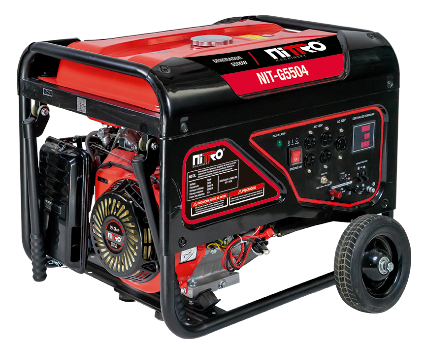 GENERADOR 5500Wtts, 13HP, 110/220V 60Hz CON ENCENDIDO MANUAL Y LLANTAS