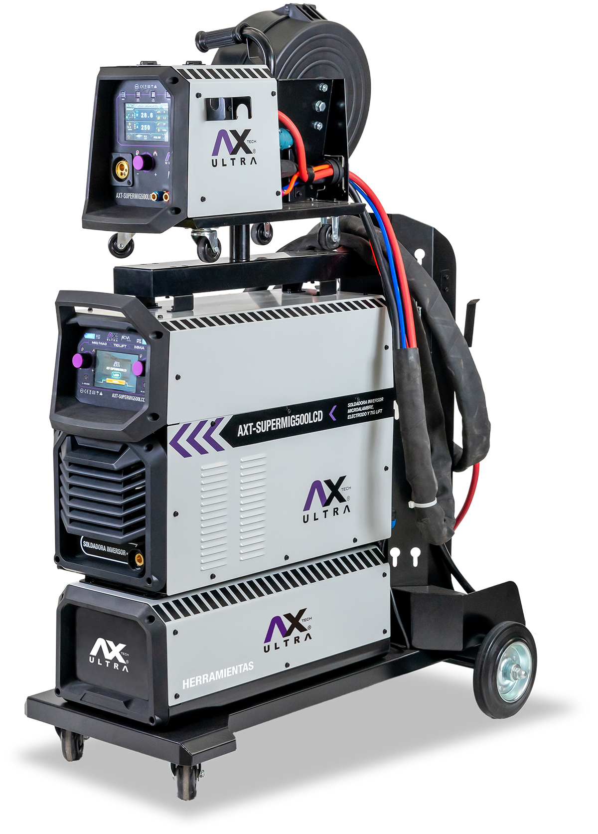 SOLDADORA INVERSOR MIG GAS/NO GAS , ELECTRODO Y TIG MULTIFASE Y MULTI VOLTAJE 220V/440V 1 O 3-PH 500A DE USO INDUSTRIAL