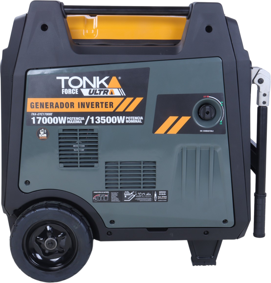 Generador inverter 17,000w, 760cc twin, 120/240v, carcaza cerrada, encendido electrico Tonka Ultra TKA-GYC17000E