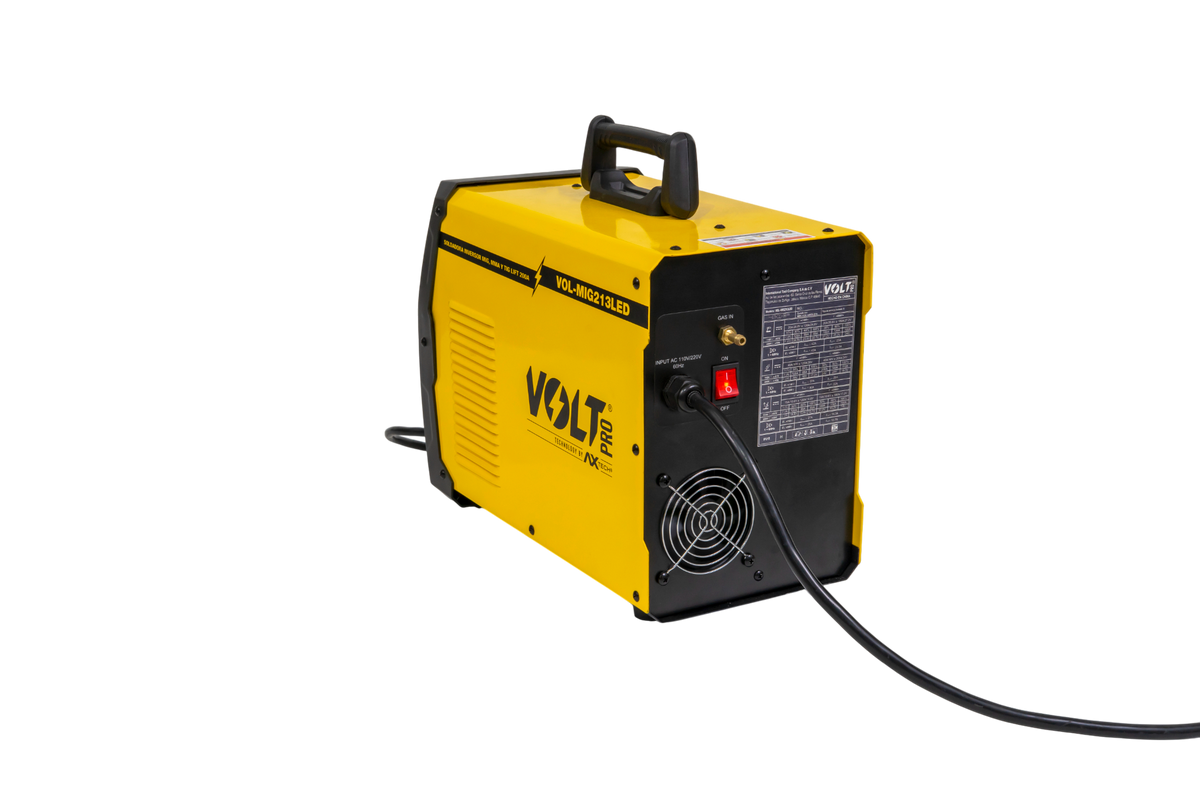 Soldadora Inverter MIG MIG GAS/NO GAS, Electrodo y TIG LIFT 1P 110/220V 110V 40-120A 220V 40-200A Incluye Antorcha MIG3 VOL-MIG213LED