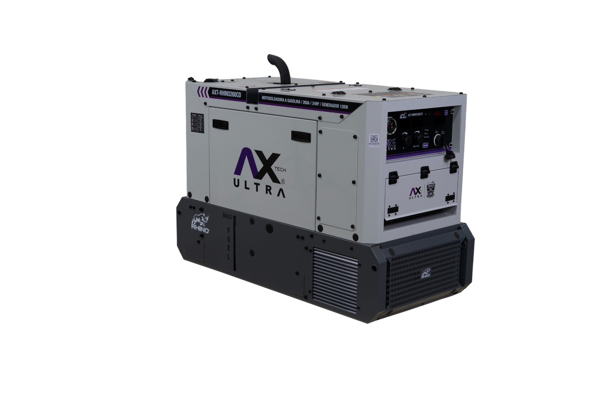 Motosoldadora a Gasolina Inverter 120/240, Dual Voltaje, 10-260 amp, Encendido Electrico, AXT-RHINO260CD