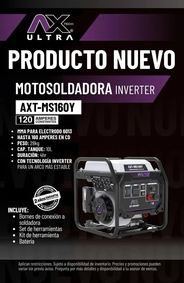 Motosoldadora Inverter A Gasolina 7hp Ax Axt-ms160y 160a 1,000Watts
