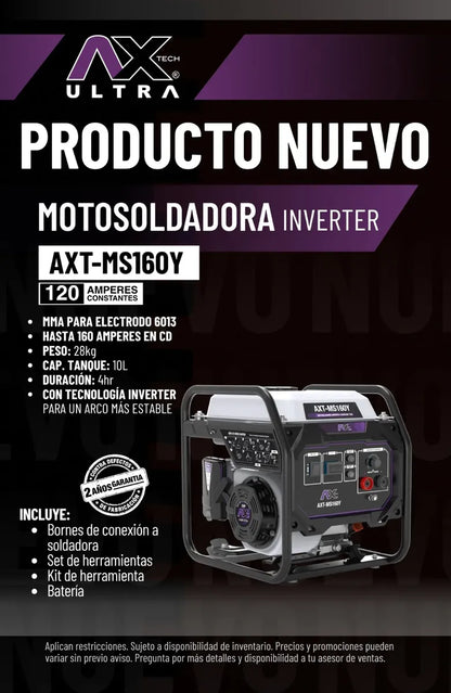 Motosoldadora Inverter A Gasolina 7hp Ax Axt-ms160y 160a 1,000Watts