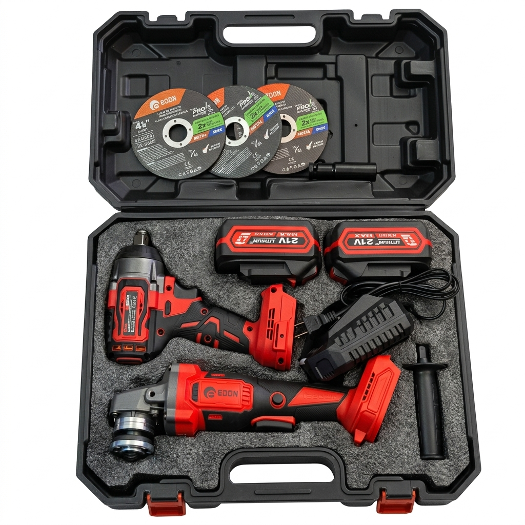 Kit Llave De Impacto Y Esmeril Inalámbricos 21V Brushless Uso Rudo Profesional