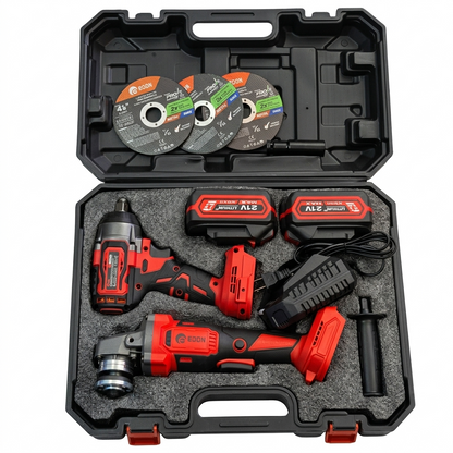 Kit Llave De Impacto Y Esmeril Inalámbricos 21V Brushless Uso Rudo Profesional