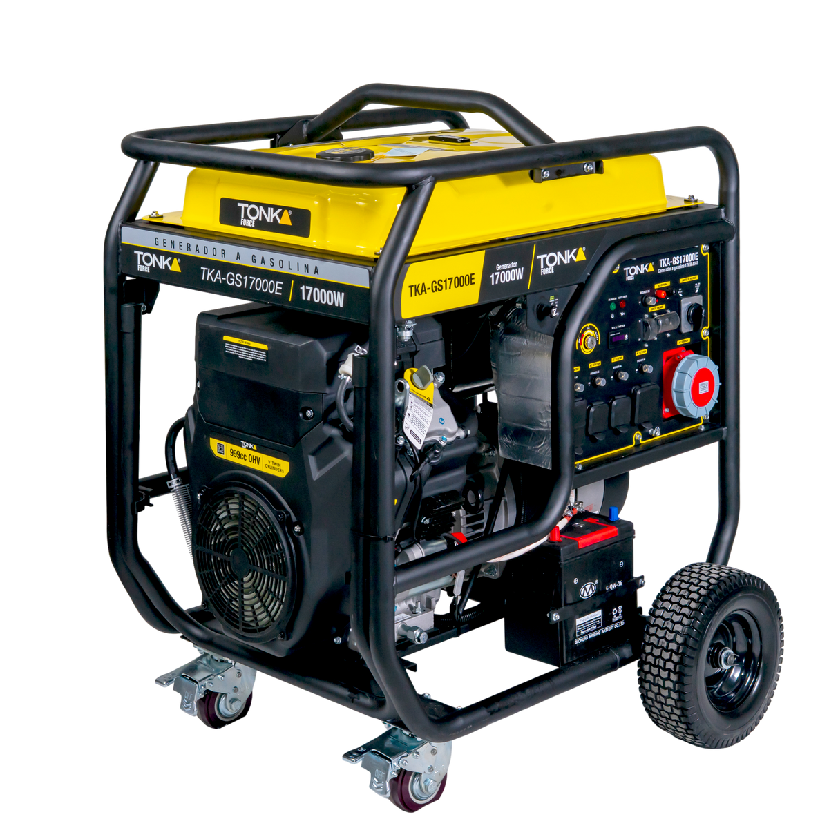 GENERADOR 17000 Wtts, 28HP, 127/220V, MONOFASICO Y TRIFASICO, DOS PISTONES, MARCHA, BATERIA Y LLANTAS