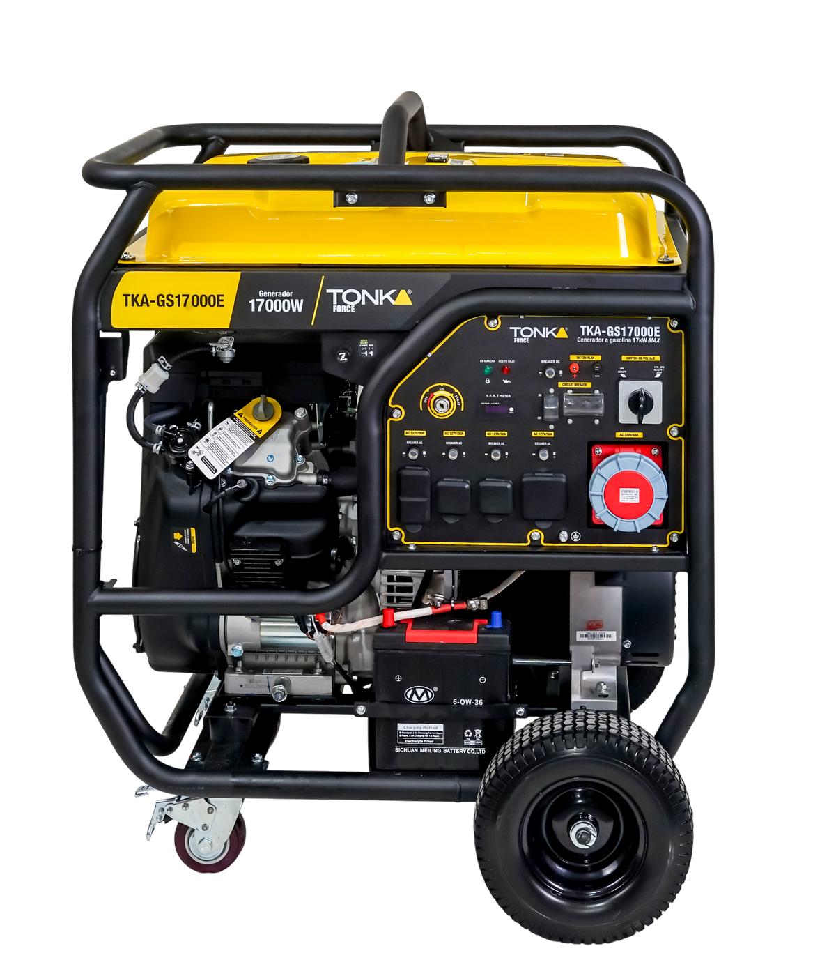 GENERADOR 17000 Wtts, 28HP, 127/220V, MONOFASICO Y TRIFASICO, DOS PISTONES, MARCHA, BATERIA Y LLANTAS