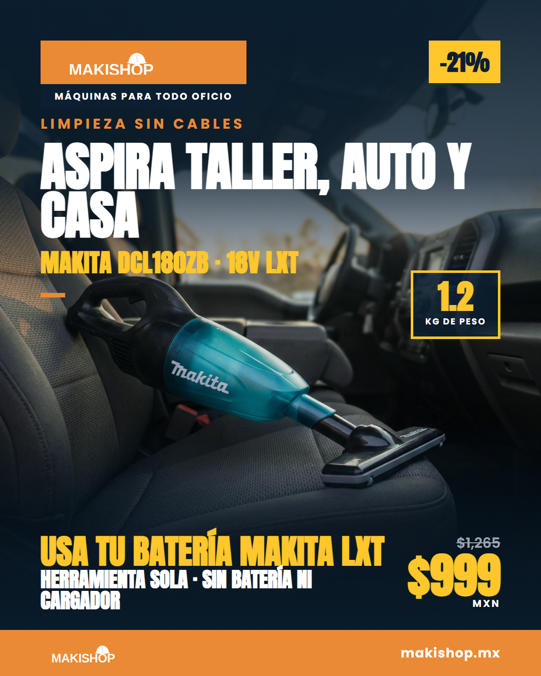 Promo Aspiradora DCL180ZB $999