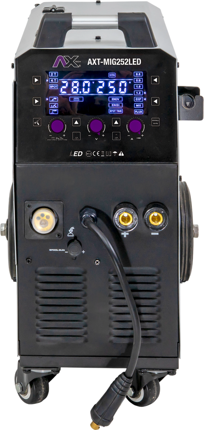 Soldadora Inversor MIG/MAG Electrodo TIG LIFT 250A 220V 2 Fases con Antorcha MIG25 AXT-MIG252LED
