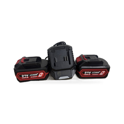 Dos baterías de 21 V y cargador incluidos con el rompedor Edon ED-RH-21PBL