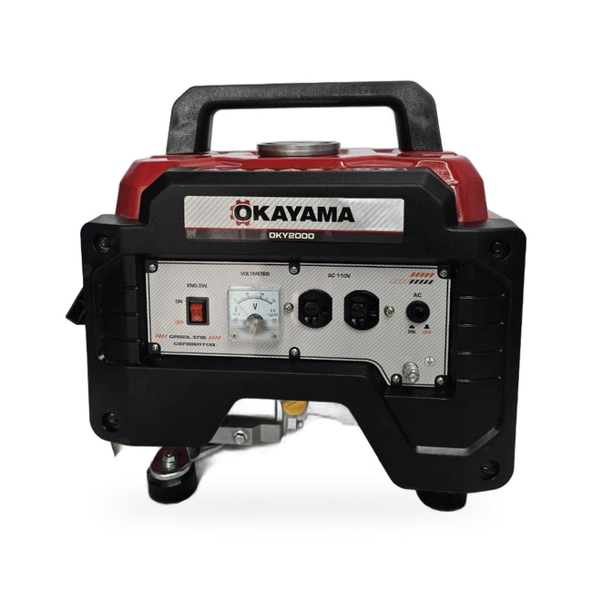 Generador Okayama OKY2000 de frente con asa superior y panel de control