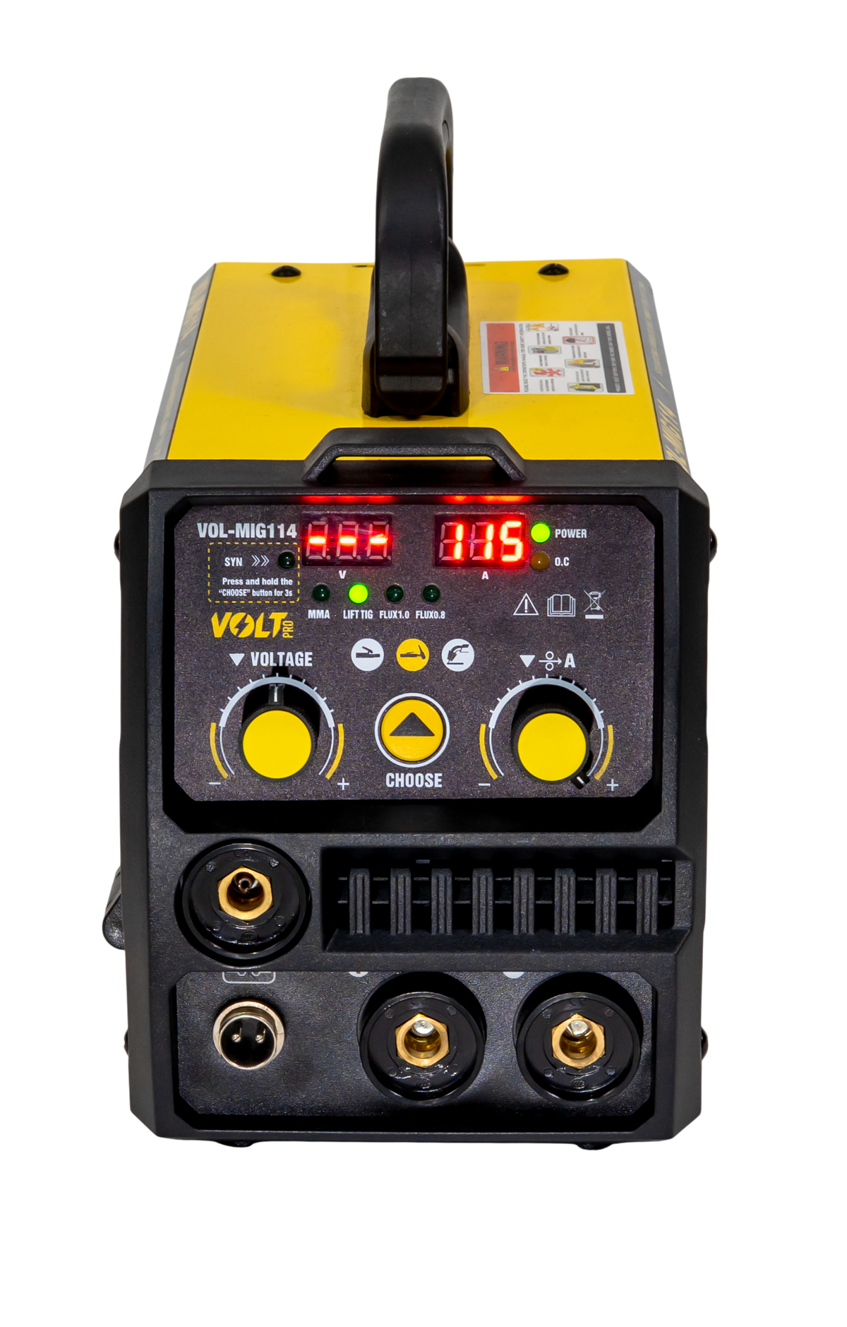 SOLDADORA INVERTER FLUX MIG NO GAS, ELECTRODO Y TIG LIFT 40-120A 120V 2 DISPLAY INCLUYE ANTORCHA MIG 3