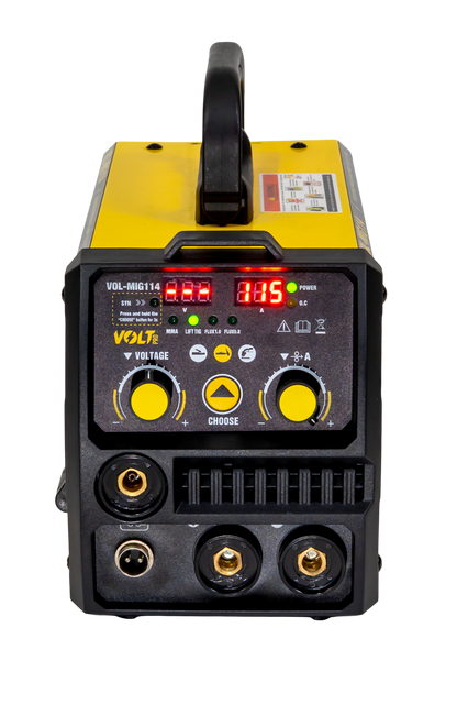 SOLDADORA INVERTER FLUX MIG NO GAS, ELECTRODO Y TIG LIFT 40-120A 120V 2 DISPLAY INCLUYE ANTORCHA MIG 3