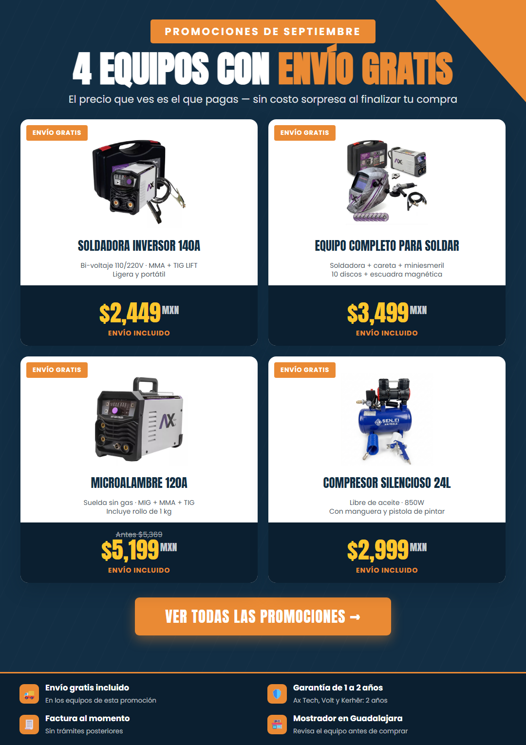 Promociones de septiembre: cuatro equipos con envio gratis incluido en Makishop