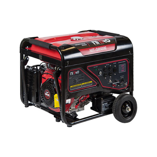 Generador 8,000Watts, 16HP, 120-240V con Llantas, Marcha y Bateria Nitro NIT-G8500E