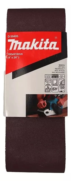 Juego de 3 Piezas De Lijas de Banda G-240 Para 9404 4" X 24" Makita D-59411
