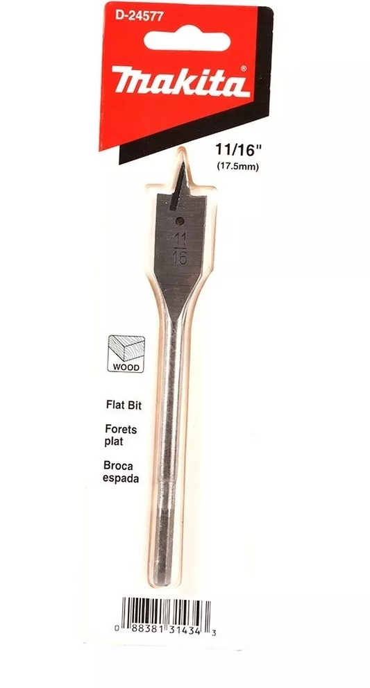 Broca Plana Para Madera 11/16" X 6" Makita D-24577