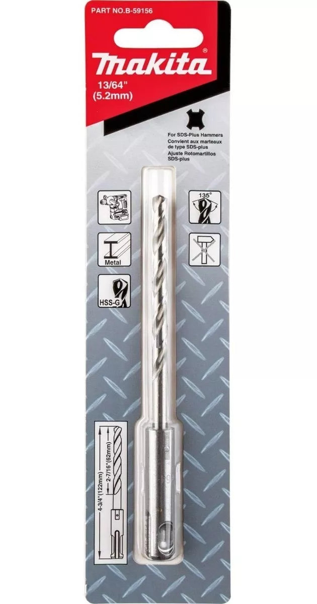 Broca SDS Plus P/Metal 13/64"X4-3/4" Makita B-59156